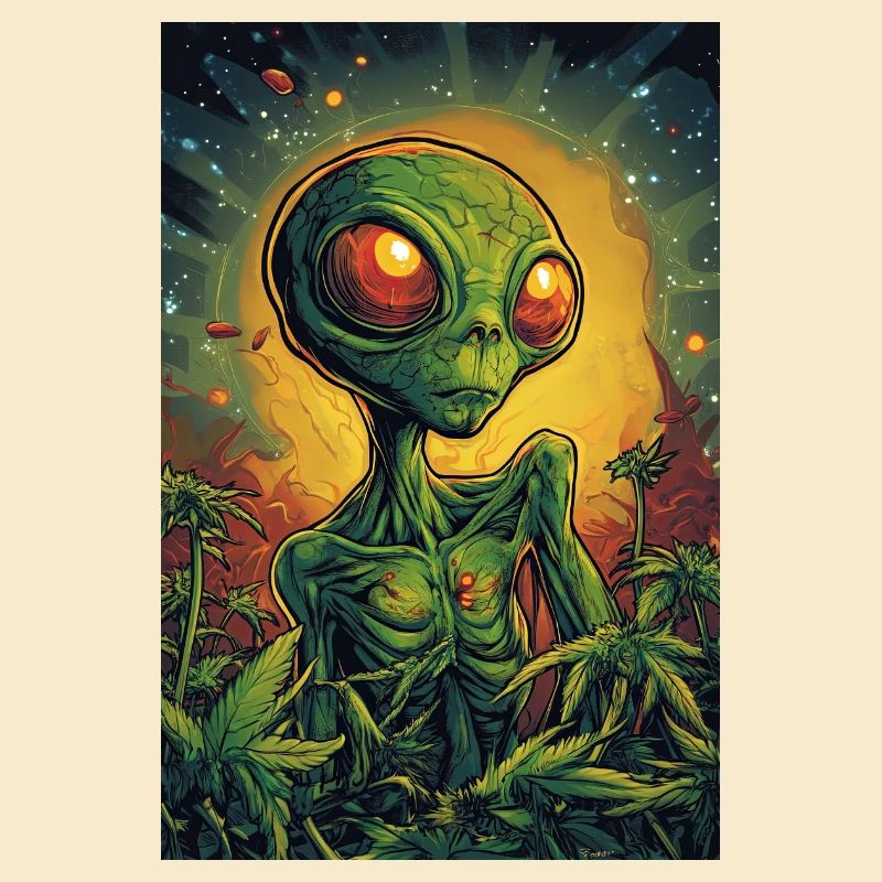 Œil néon extraterrestre de la jungle