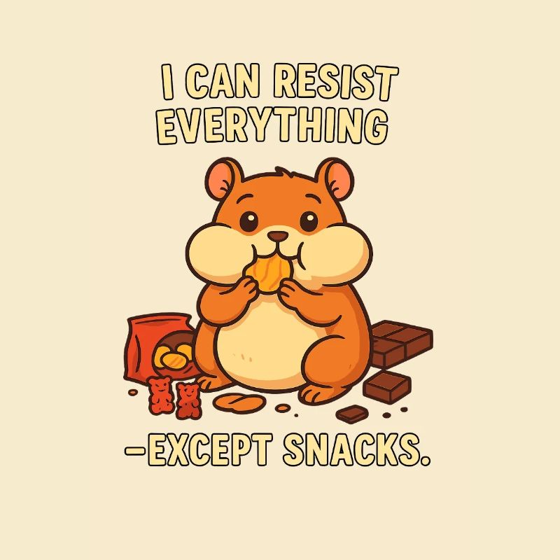 Humour de snacks de hamster amoureux des biscuits