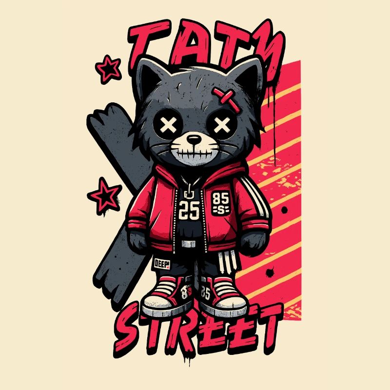 Sweat à capuche Tatty Street Cat Pull