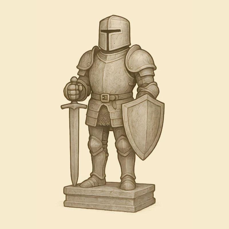 Figurine de samouraï chevaleresque dans le style de la pierre