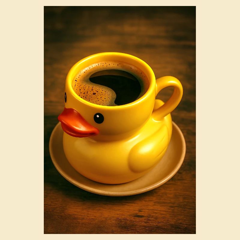 Bath duck as a coffee cup