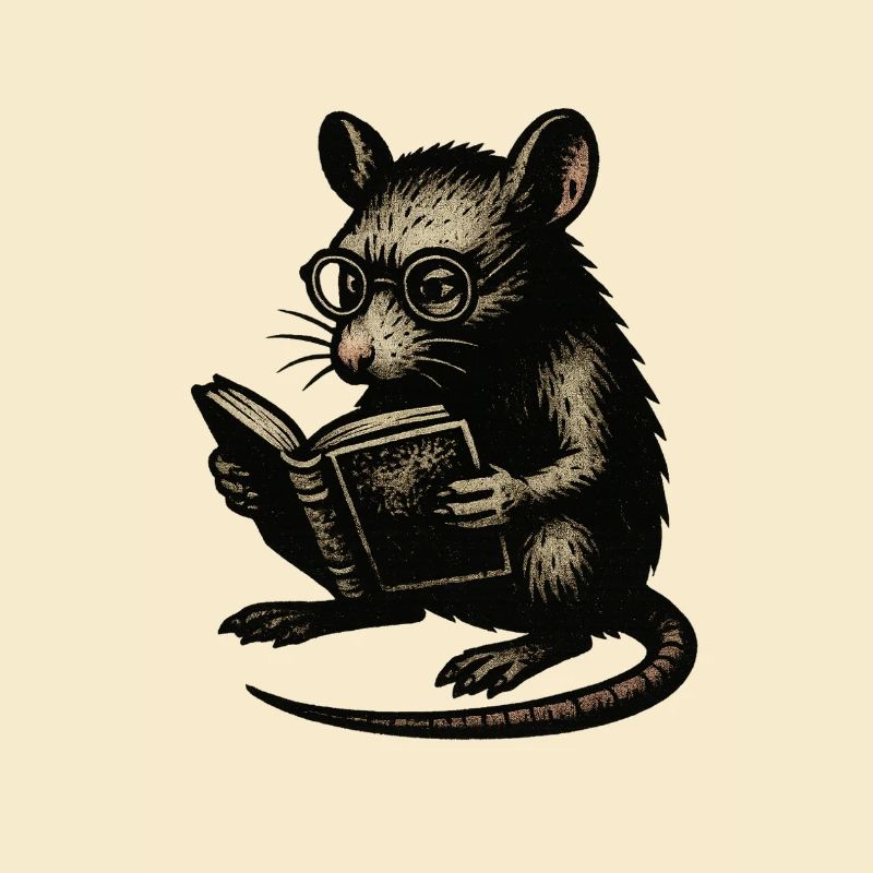 Vintage Style Reading Rat