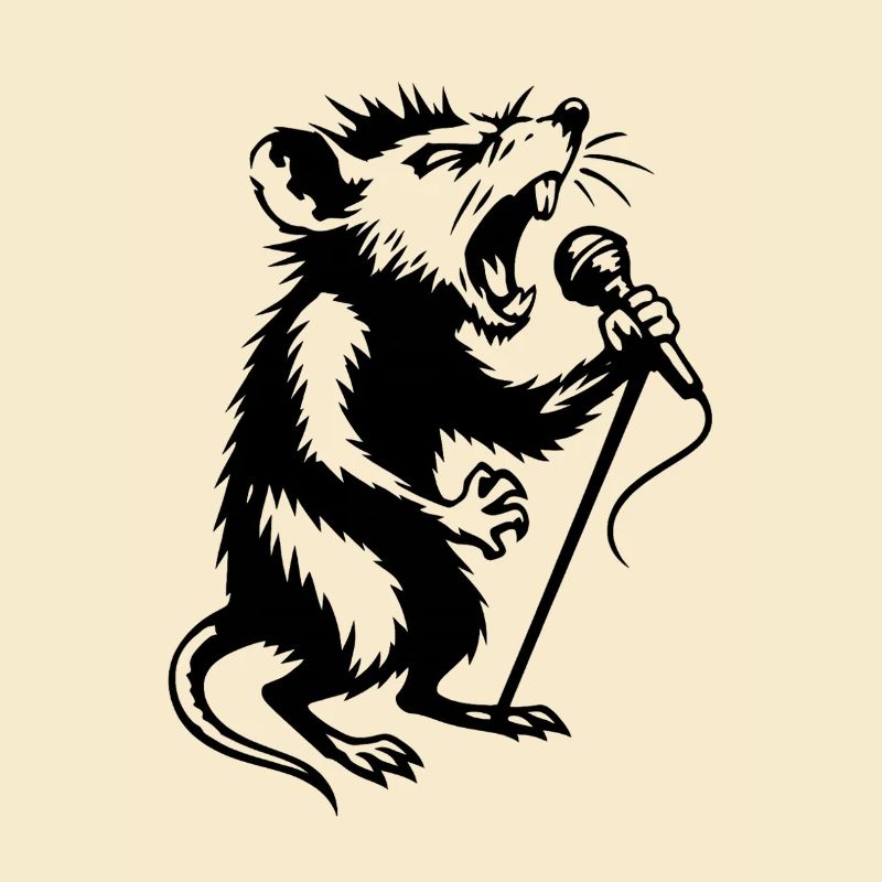 Dragon at the microphone illustration