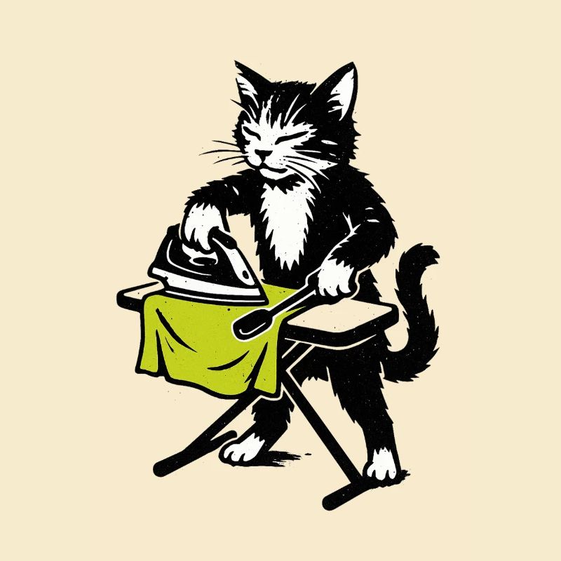 Chat à repasser : Chat farceur de la maison