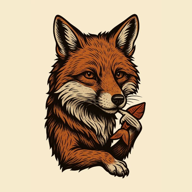 Fox dans le style vintage