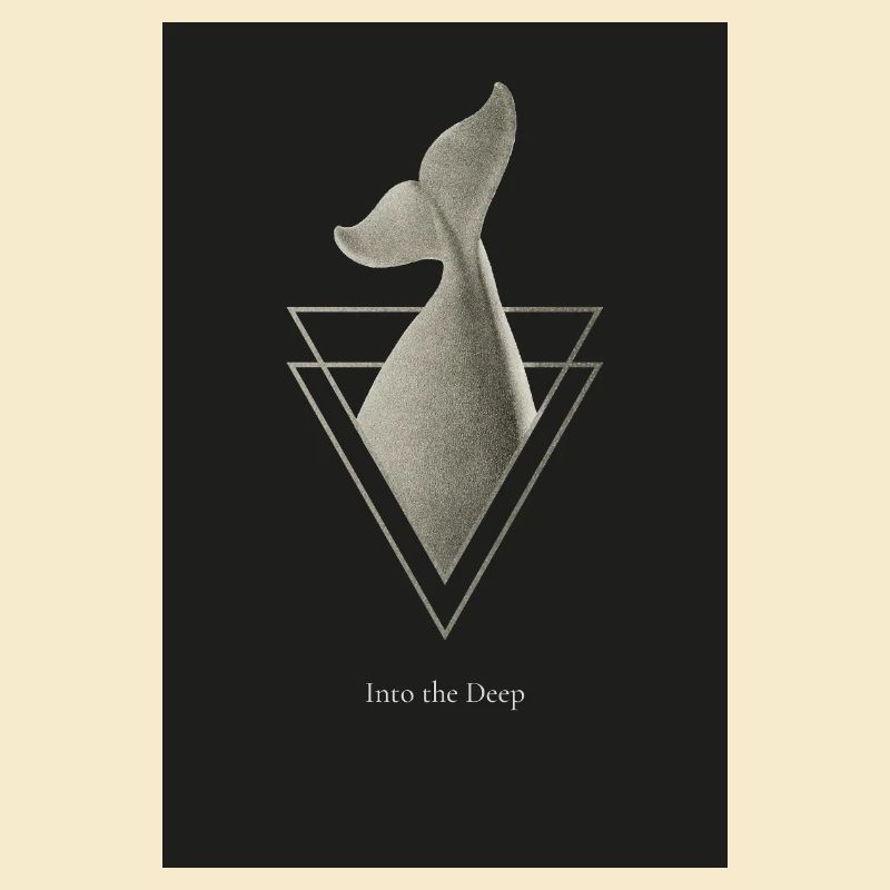 Into the Deep – Art minimaliste d’affiche de baleines