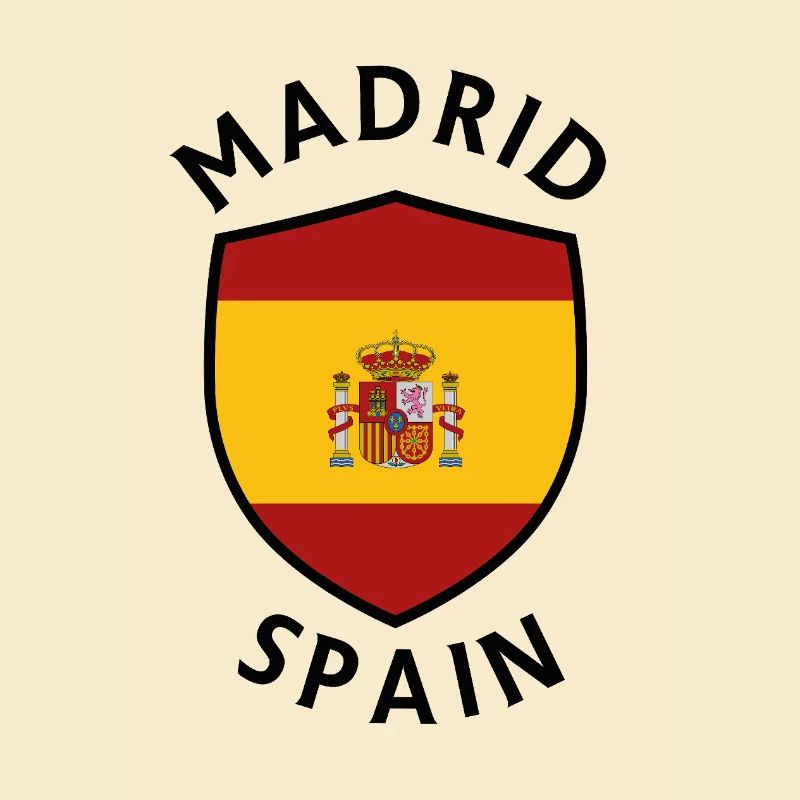 Madrid shield with Spanish flag