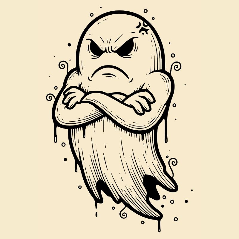 Halloween Geist mit verschränkten Armen