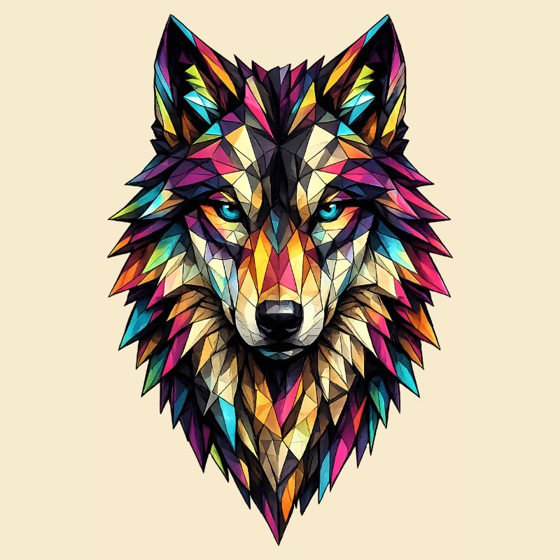 Color Geometric Wolf