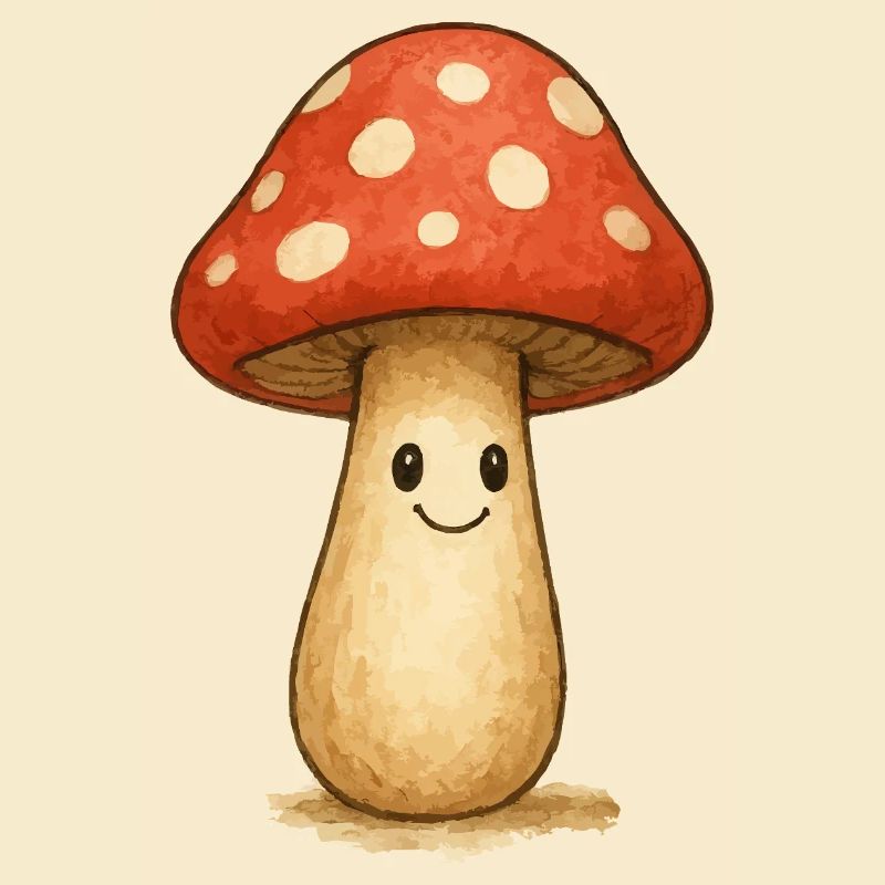 Kawaii Toadstool Design for Kids