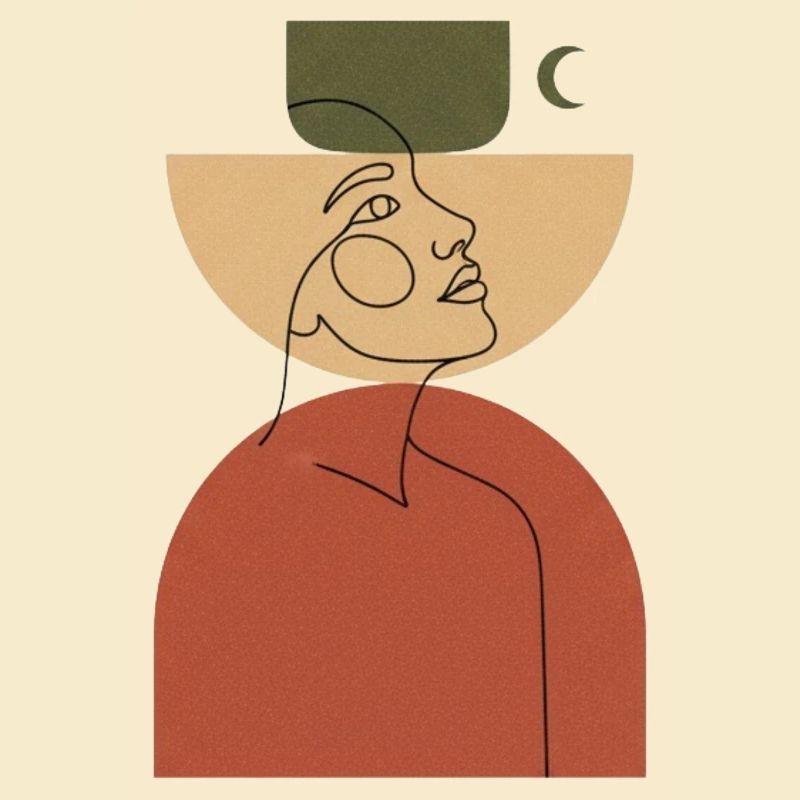 Abstract Head with Geometric Shape