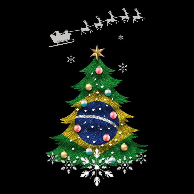 Weihnachtsbaum mit brasilianischer Flagge
