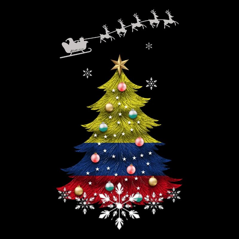 Weihnachtsbaum mit Kolumbien-Flagge
