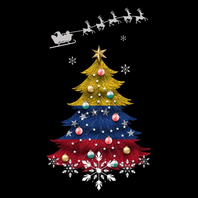 Arbre de Noël avec drapeau du Venezuela