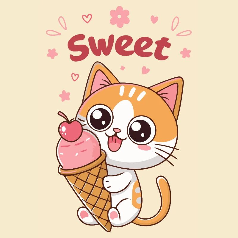Kawaii Süßglasiertes Kätzchen