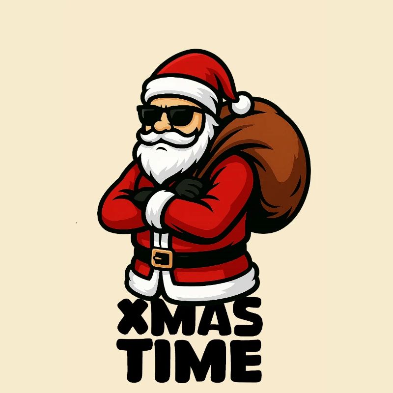 Cooler Santa mit Geschenksack