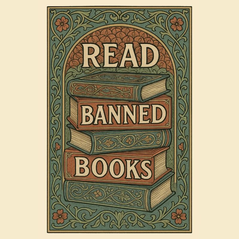 Read Banned Books Vintage Stack