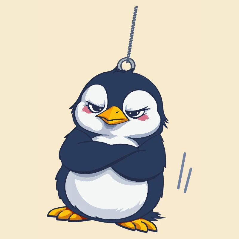 Pingouin grognon suspendu 