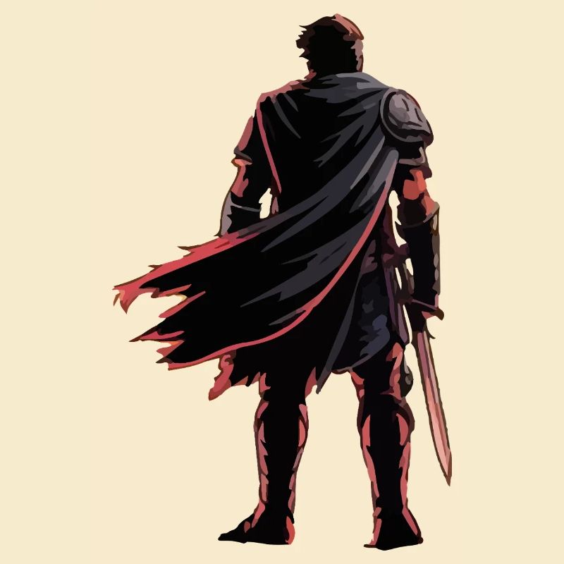 Epic Warrior Silhouette Art