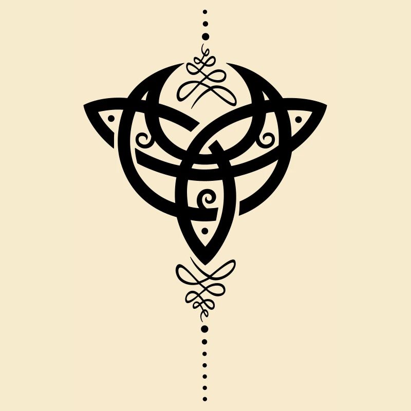 Celtic moon, Mondsichel mit Trinity Symbol.