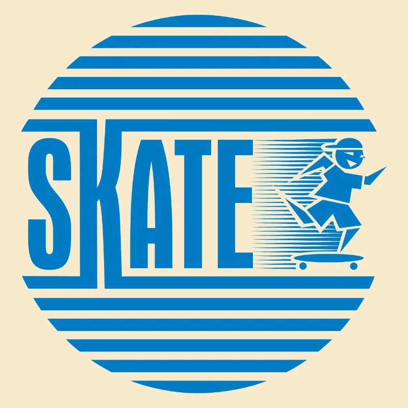 Circular Retro Blue Skating