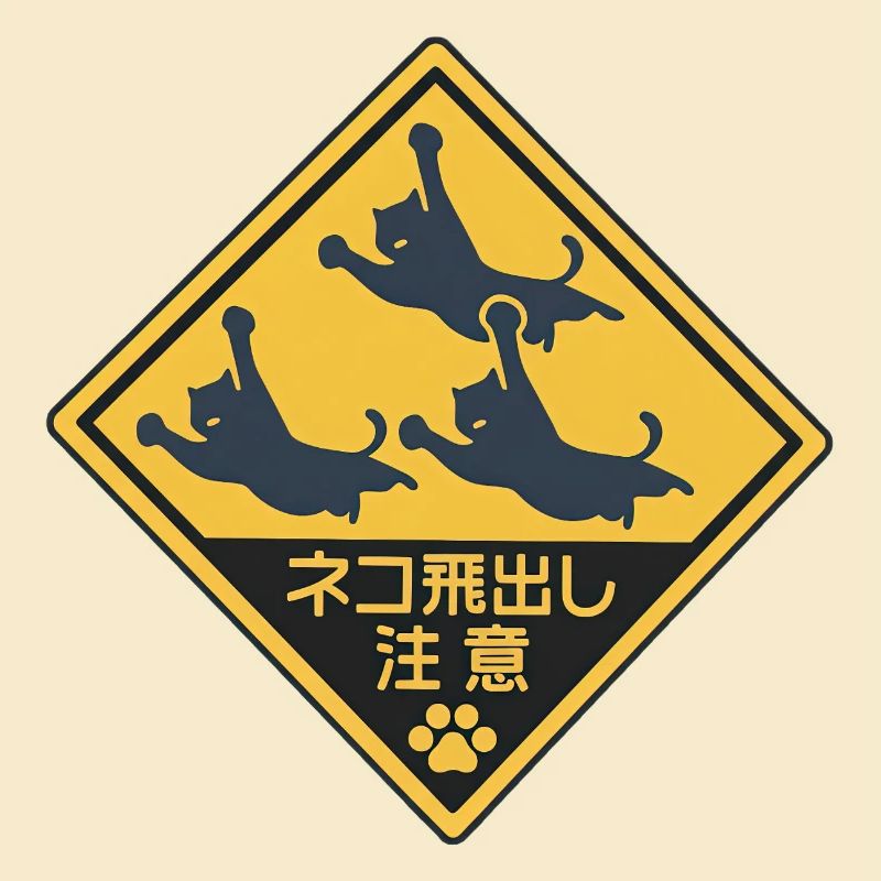 Humorous Flying Cat Panel