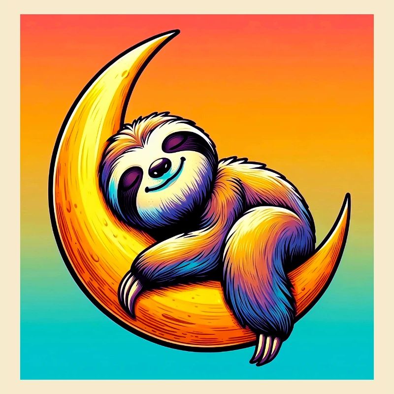 Faultier schläft auf dem Mond