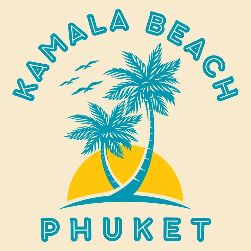 Palmier du coucher de soleil de la plage de Kamala à Phuket