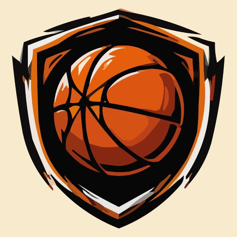 Basketball Shield Emblem Orange