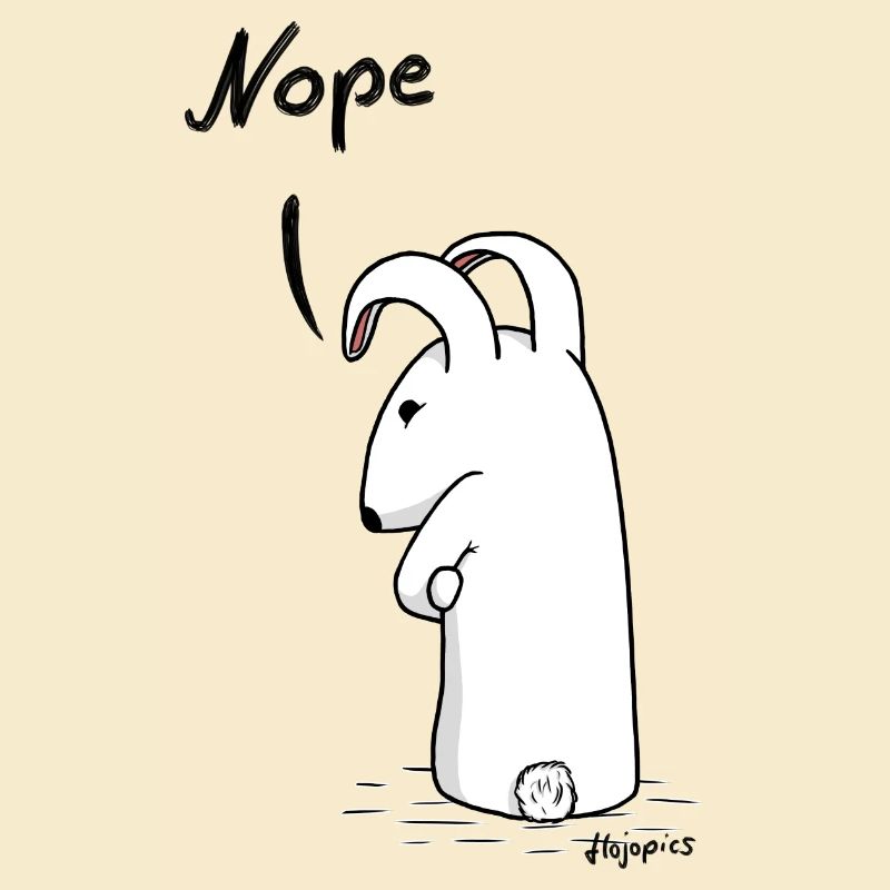 Grumpy bunny "Nope"