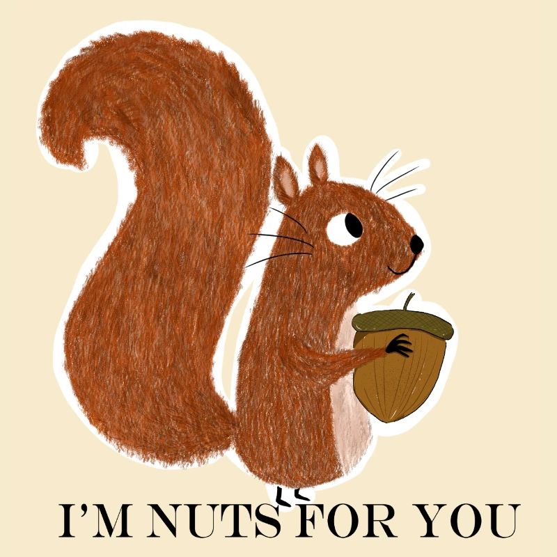 Eichhörnchen mit Eichel