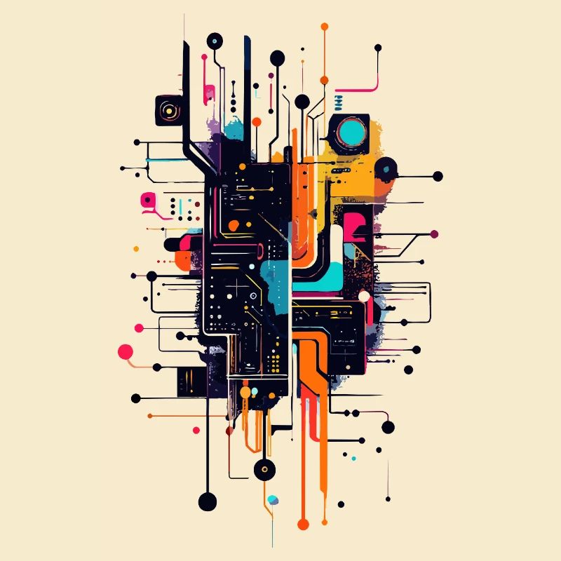 Colorful Circuitprint PCB PCB Motif