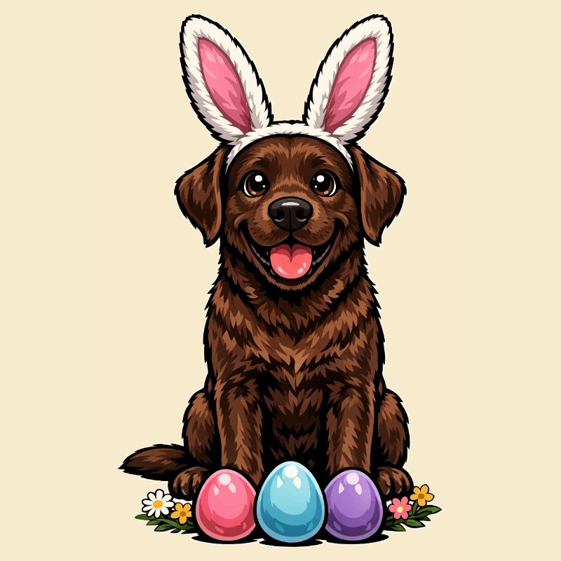 Brauner Labrador Retriever Schoko Labbi Ostern