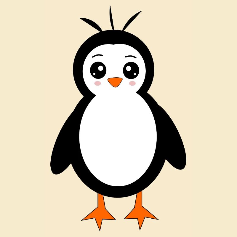 Pingouin Oiseau Face Yeux Mignons