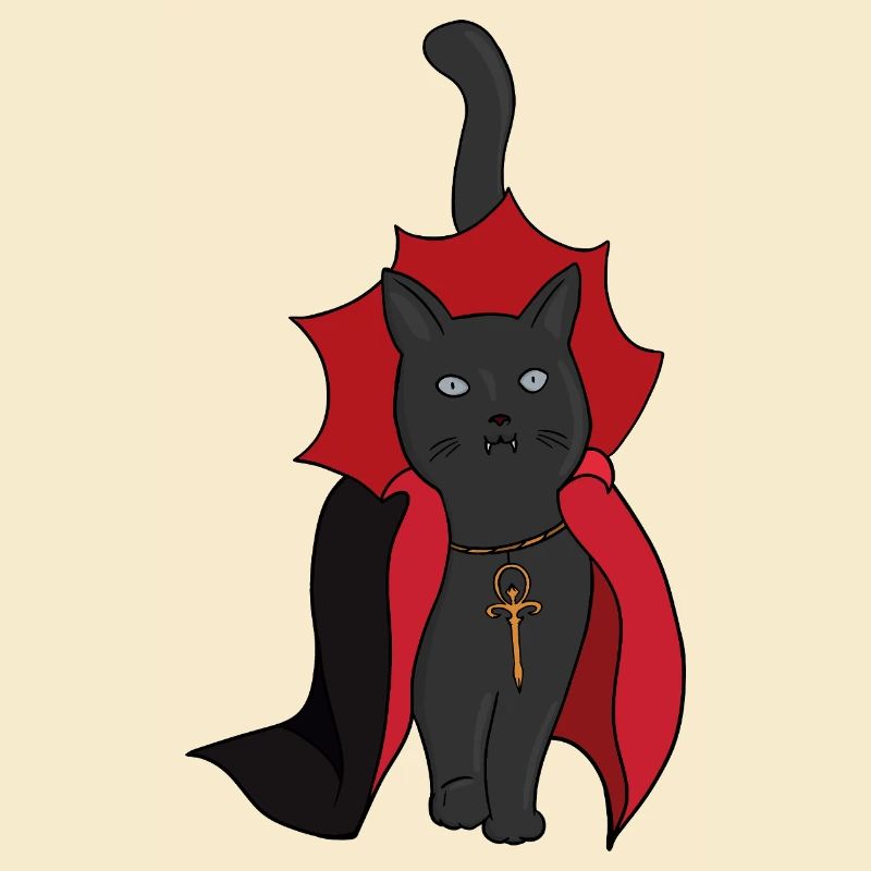 Schwarze Katze Vampir