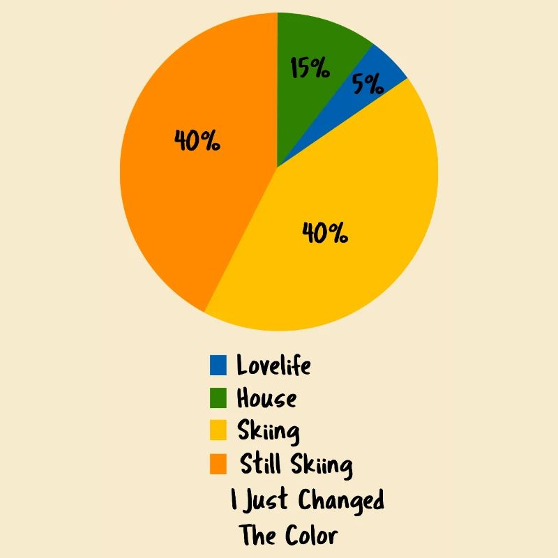 Funny Skiing Pie Chart Skier Humor Slogan