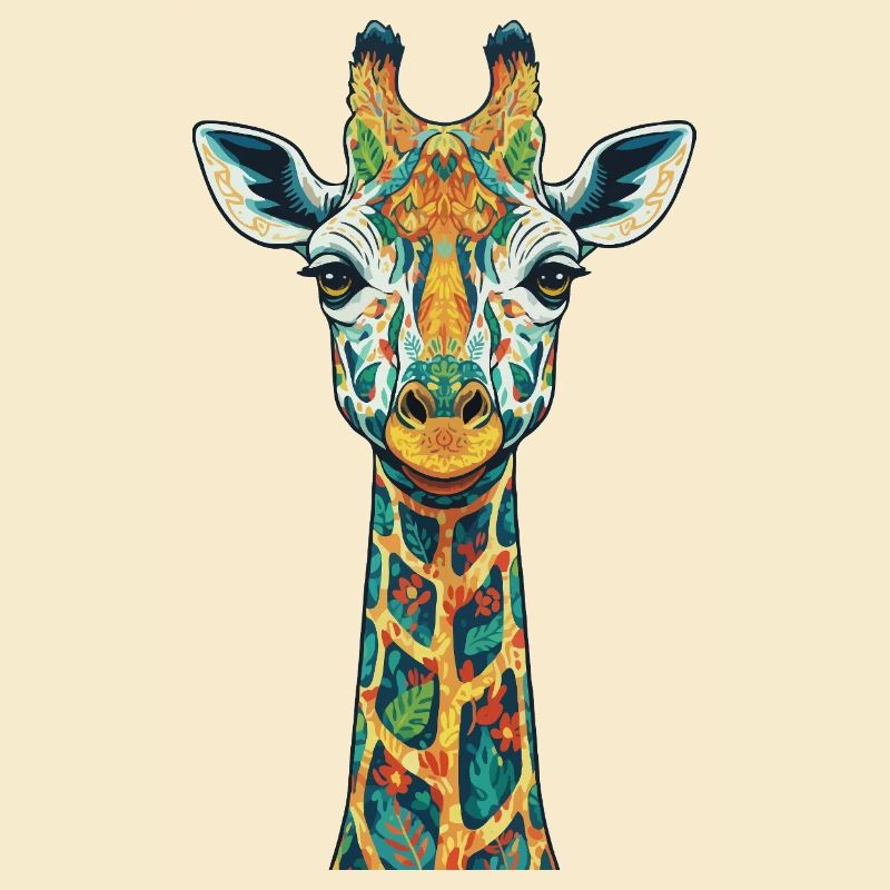 Bunte Giraffen-Kunstdrucke