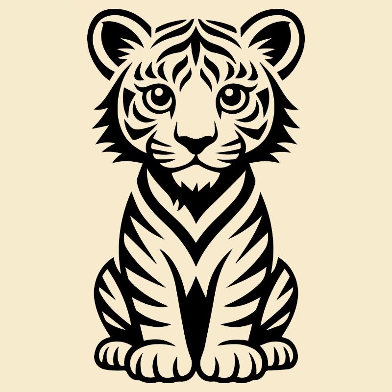 Minimal linear tiger for textiles