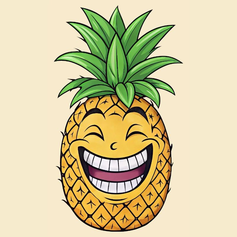 Funny Pineapple Cartoon Summer Fruit Caribbean