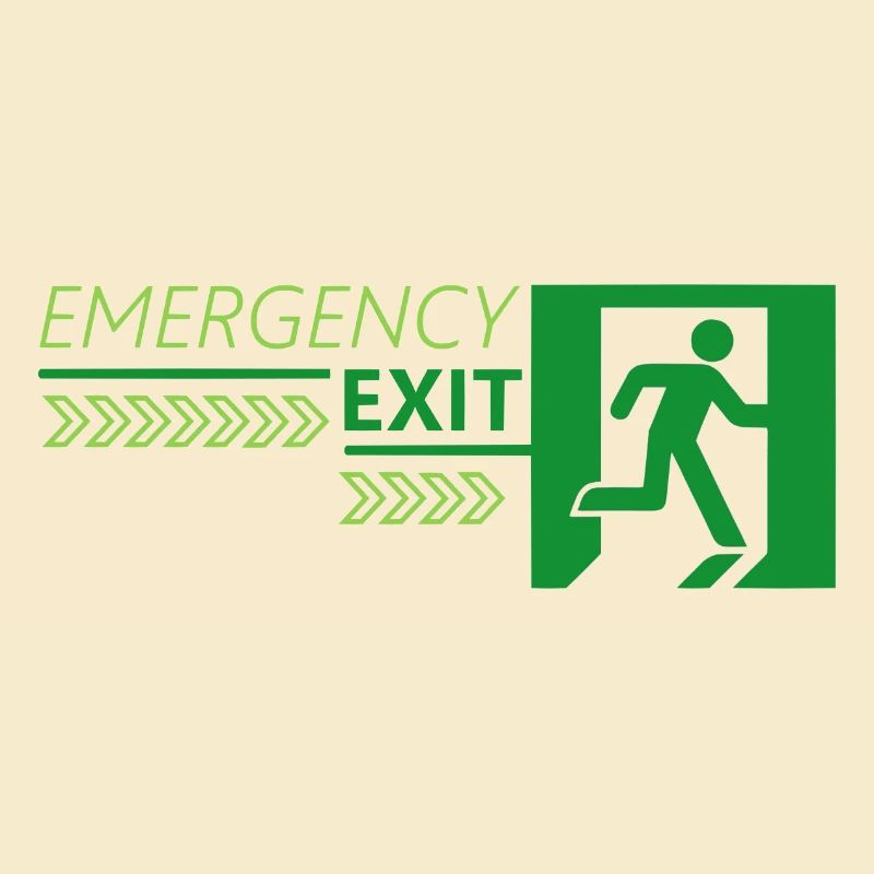 Emergency EXIT Green Flag