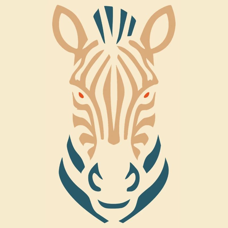 Zebra Head Neon Lines