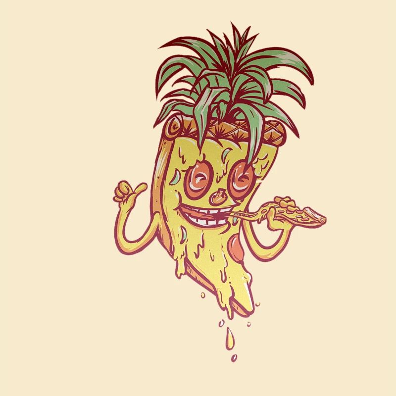 Funky Maskottchen-Ananaspizza