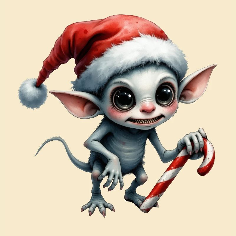 Elfe de Noël avec canne