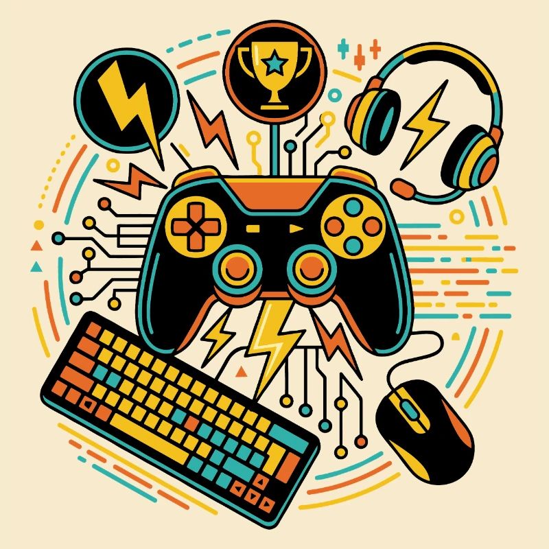 Neon Gaming Controller Motiv
