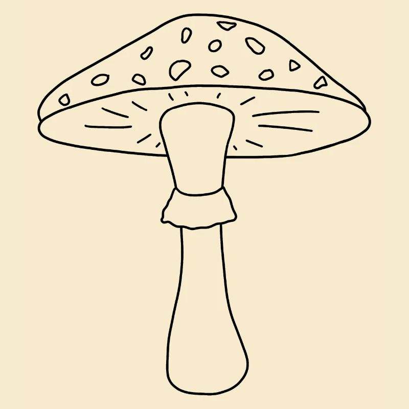 Toadstool black and white