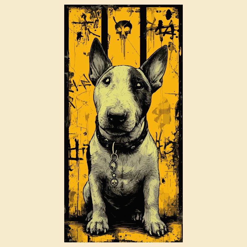 Bullterrier Schädel Grunge