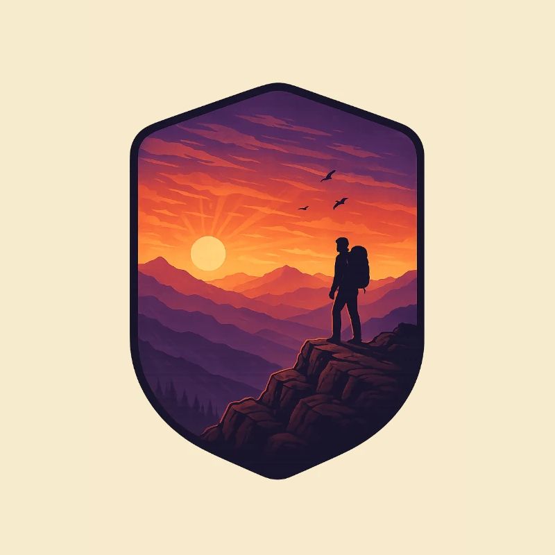 Crête du coucher du soleil