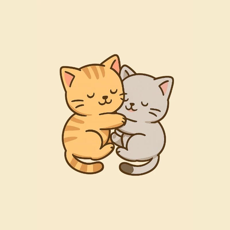 Deux petits chatons dorment ensemble