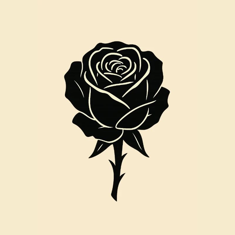 Conception de contour de rose noire