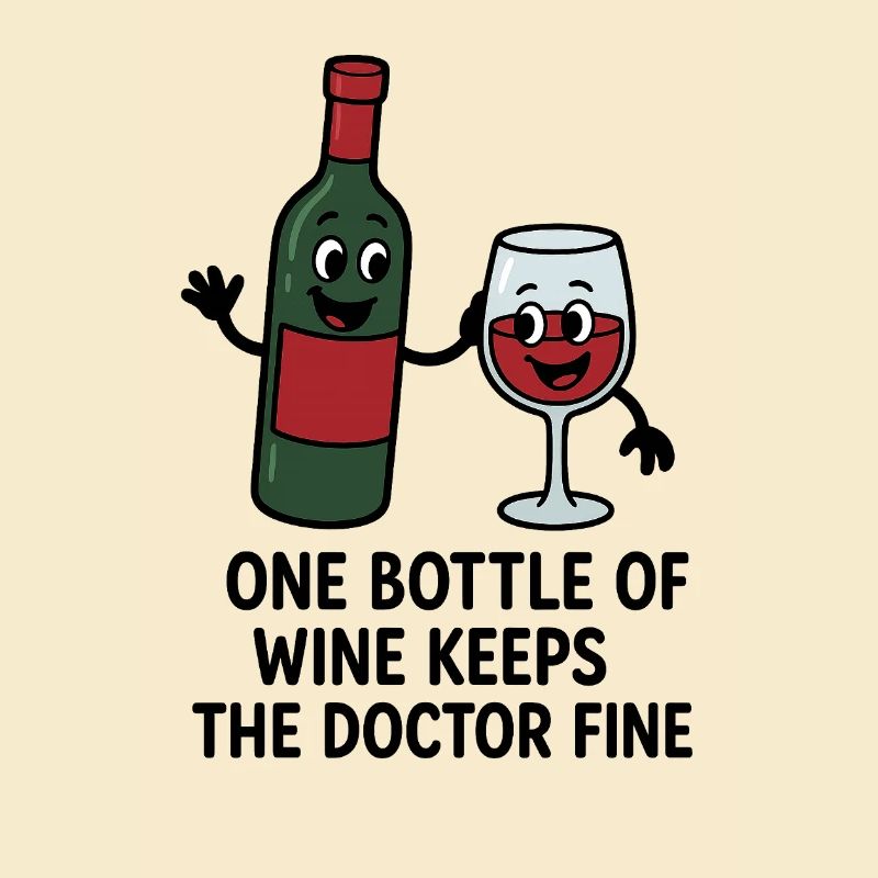 Illustration de bouteille de vin et de verre à vin joyeux